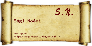 Sági Noémi névjegykártya